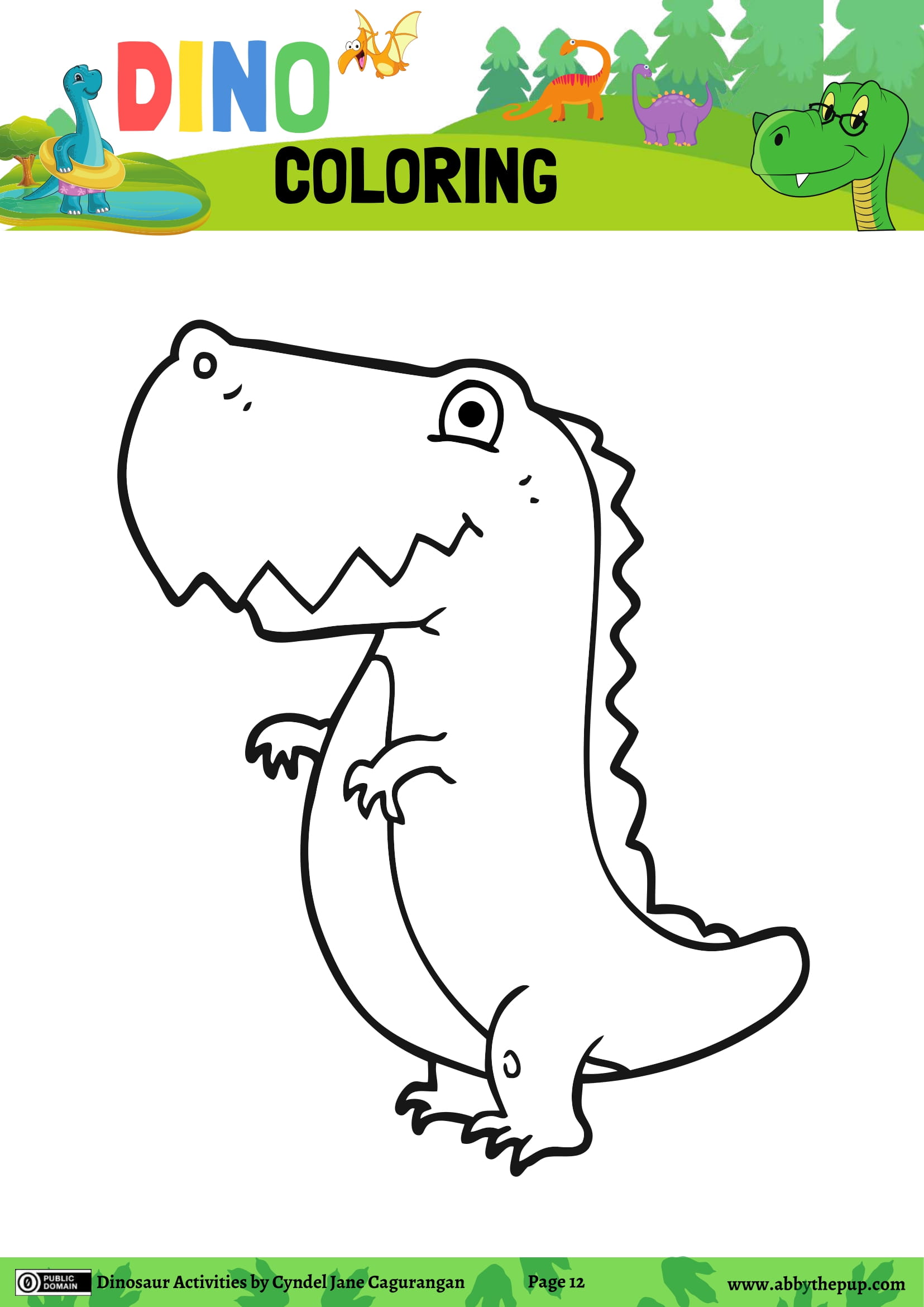 Cute dinosaur coloring free printable puzzle games