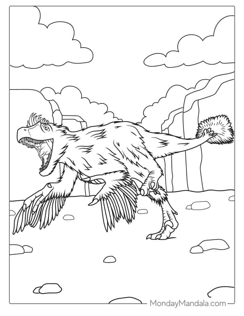 Velociraptor coloring pages free pdf printables