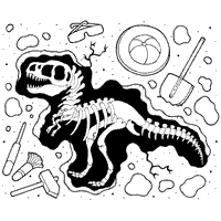 Dinosaur bones coloring pages