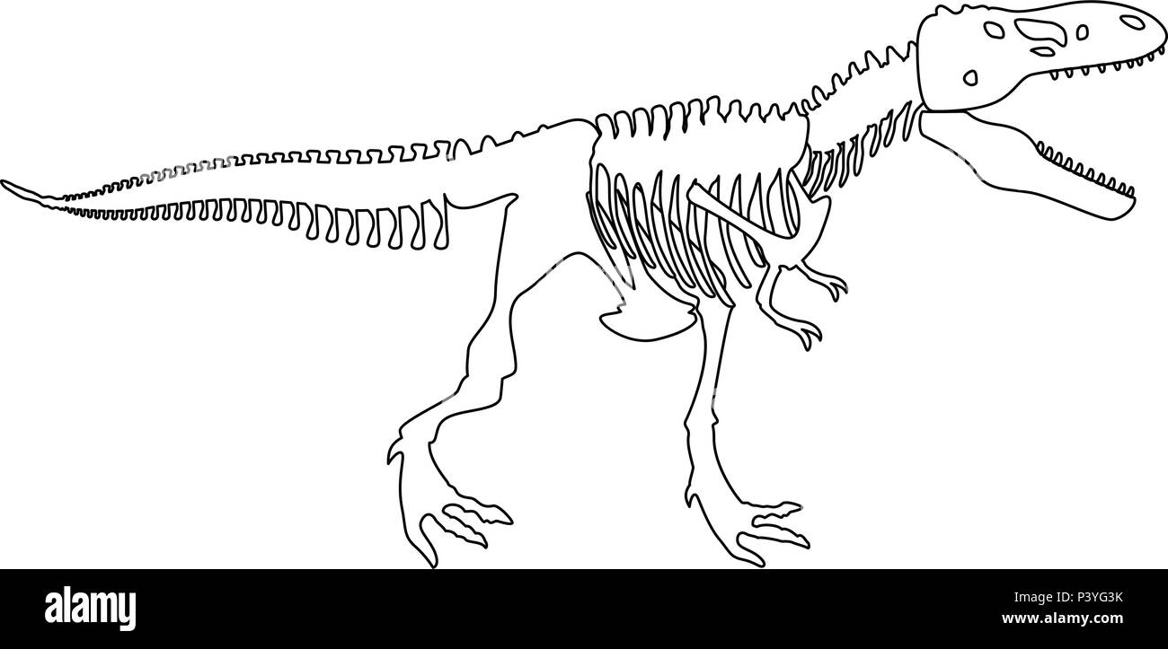 Dinosaur skeleton t rex icon black color vector i flat style simple image stock vector image art