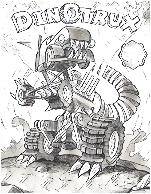 Coloring page dinotrux