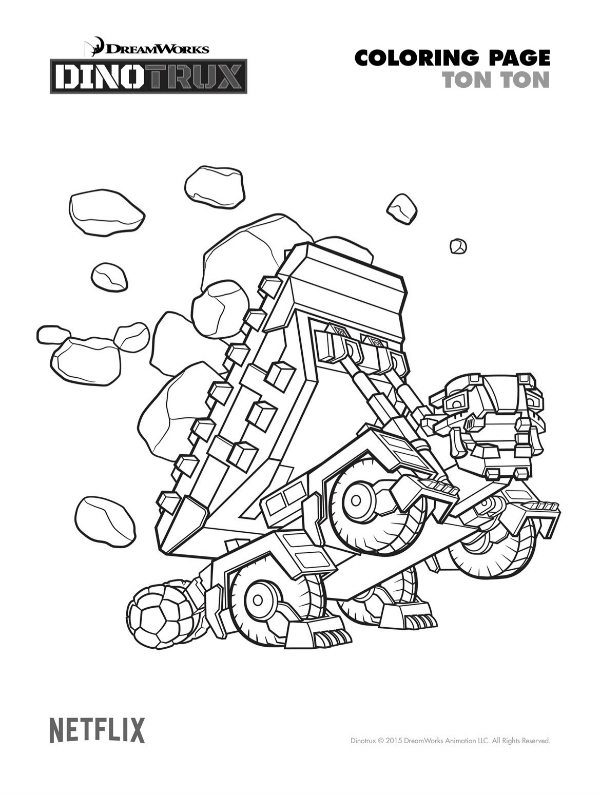 Dinotrux ton ton coloring page printable pdf