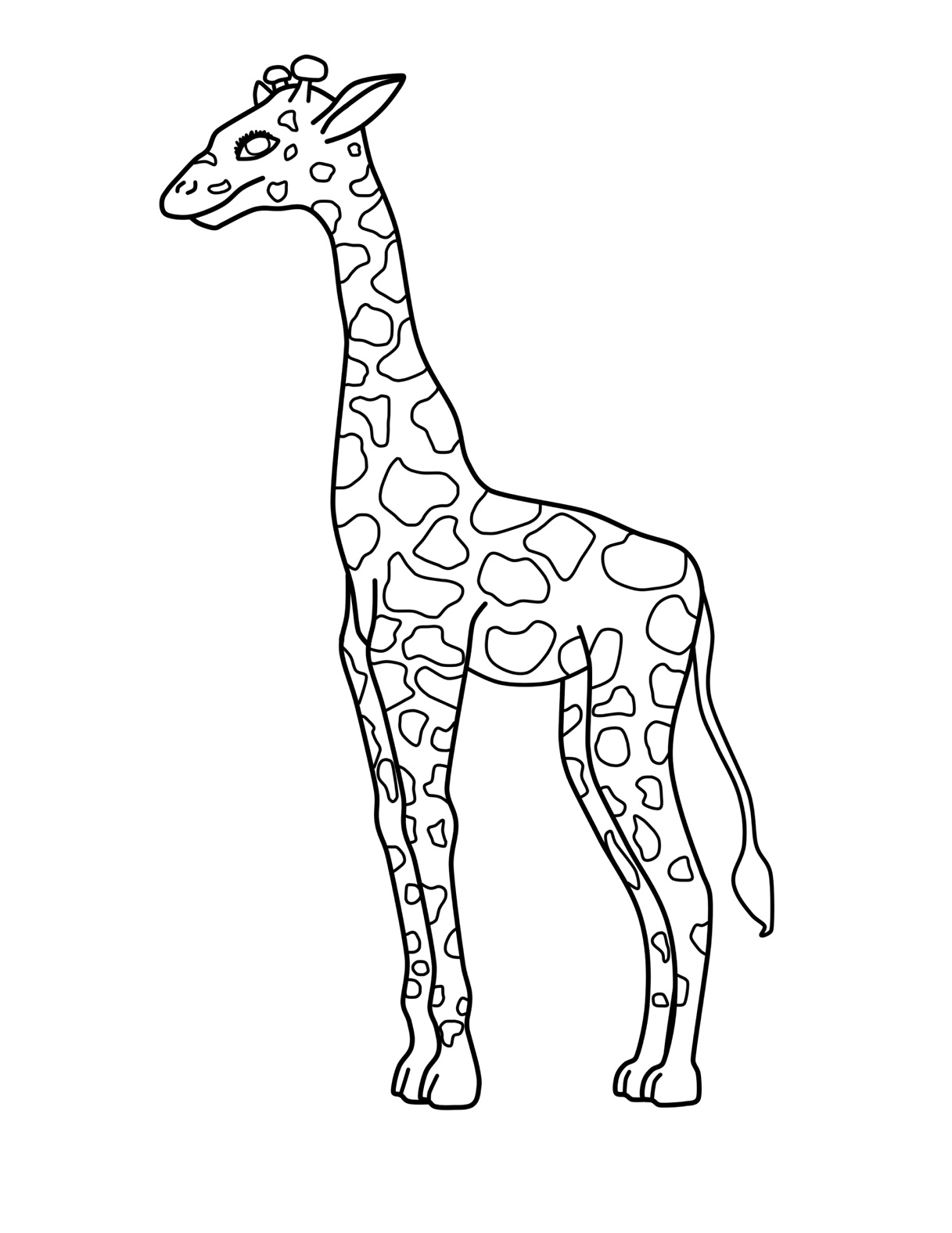 Free printable giraffe coloring pages for kids