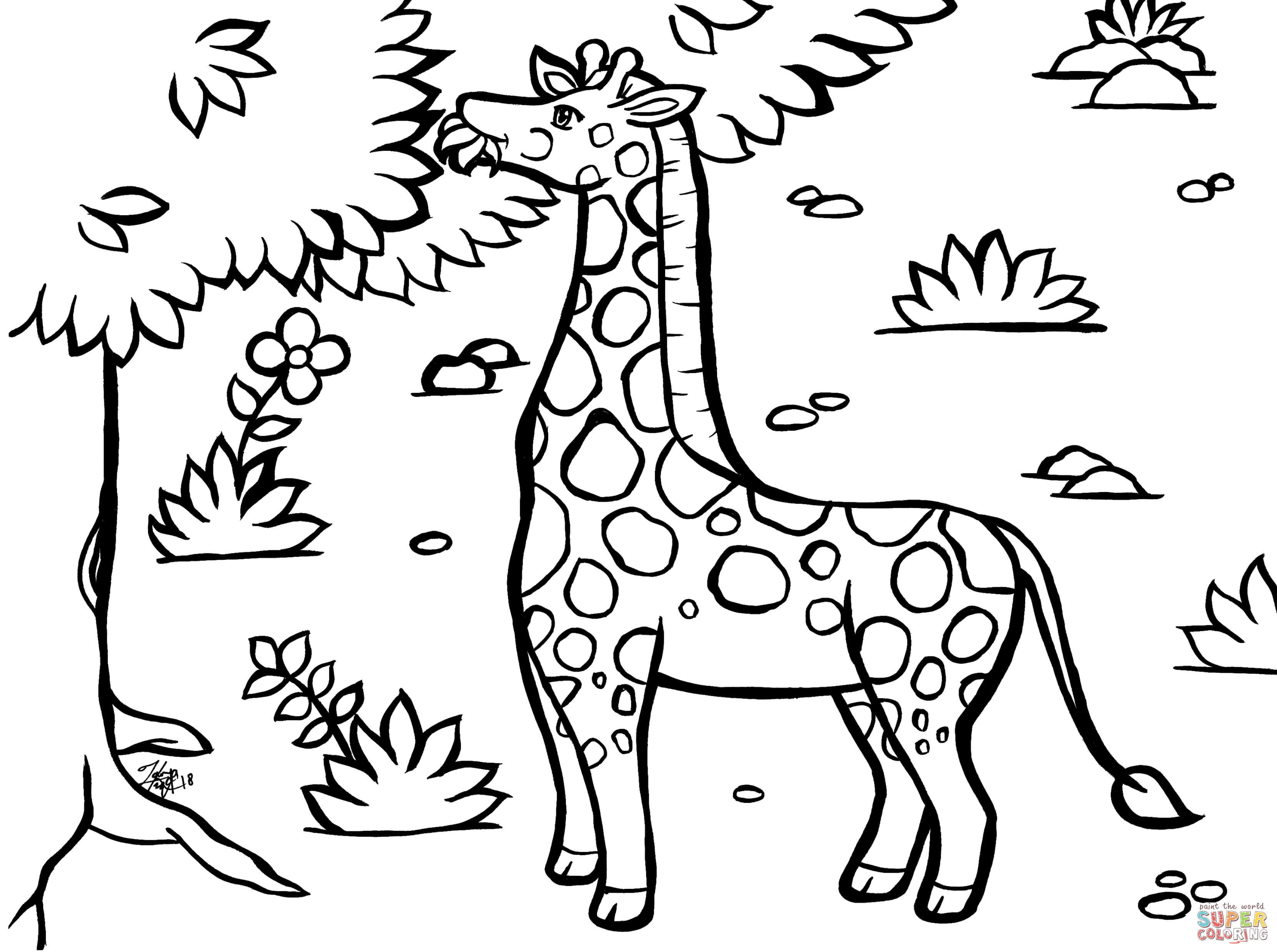 Giraffe coloring page free printable coloring pages