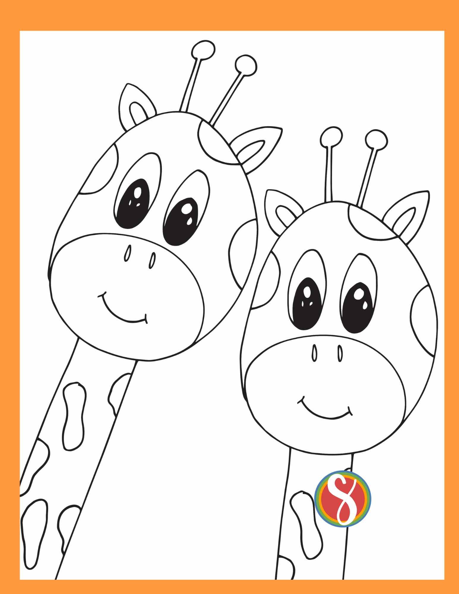Free giraffe coloring pages â stevie doodles