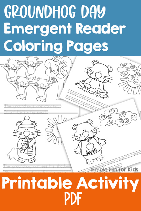 Groundhog day emergent reader coloring pages