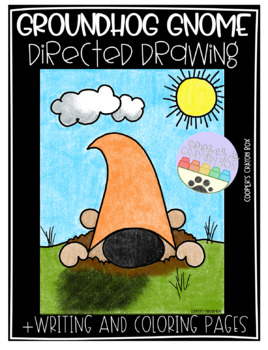 Groundhog gnome directed draw write plus coloring pages for groundhogs day