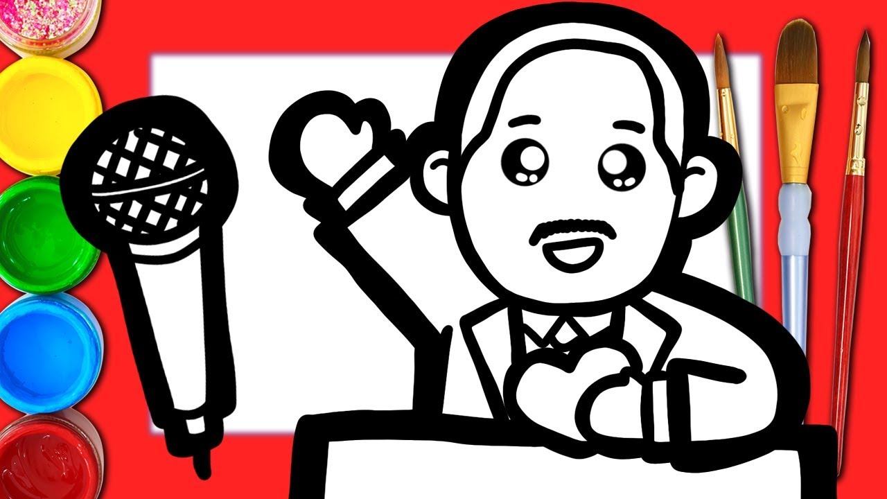 How to draw dr martin luther king jr easy drawing for kids black history month coloring page