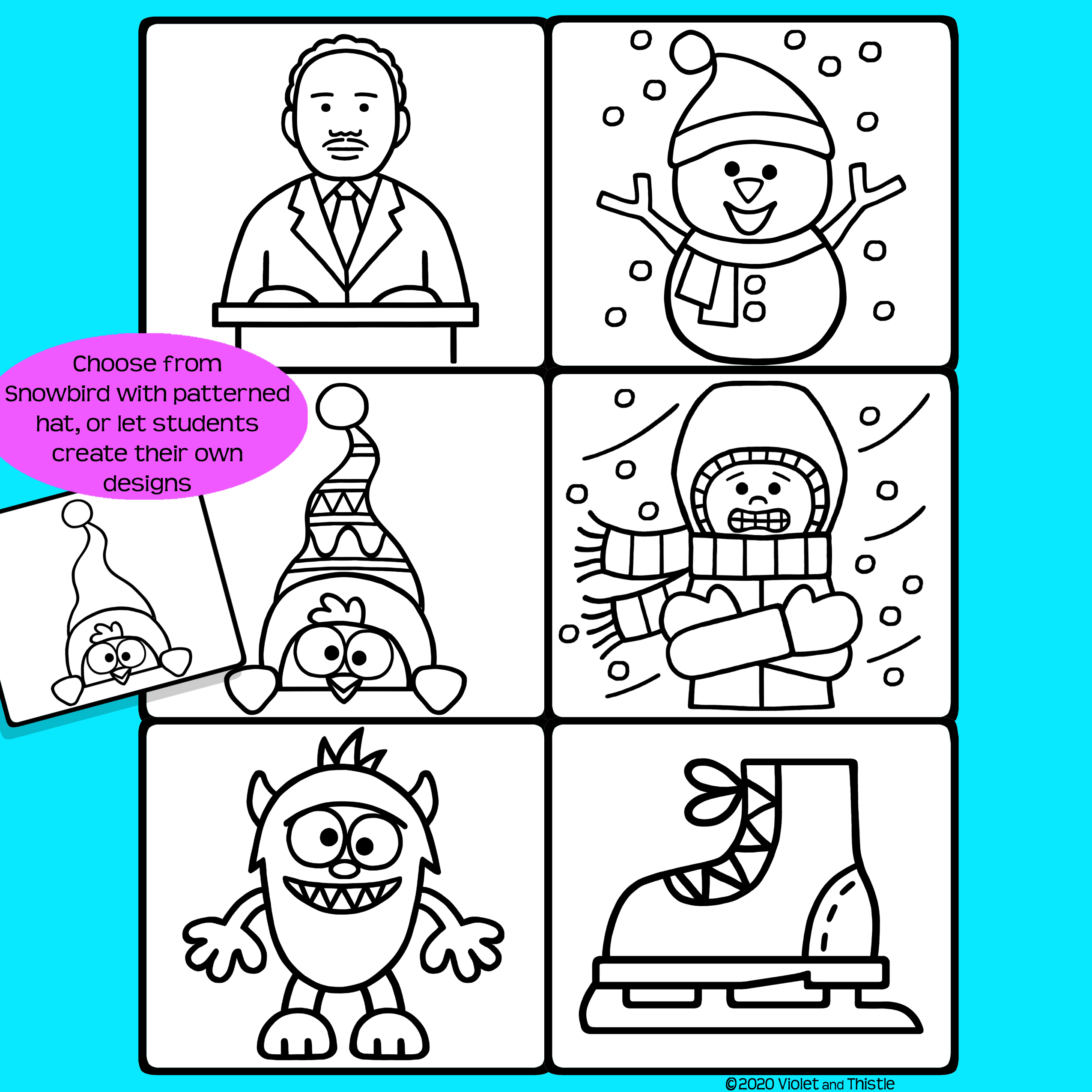 Directed drawing winter martin luther king jr january new year learn how to draw step by step guides made by teachers
