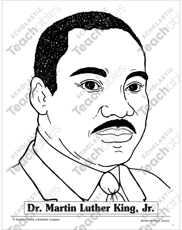 Dr martin luther king jr line drawing printable coloring pages