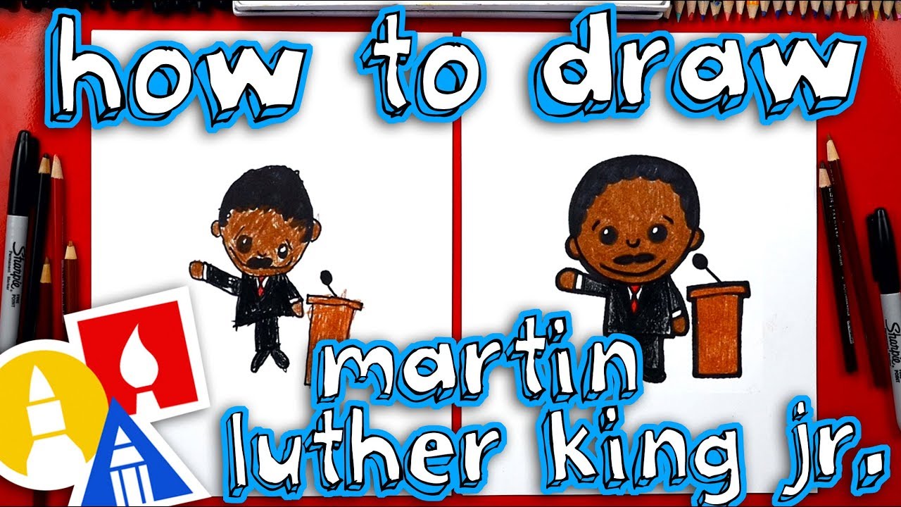 How to draw cartoon artin luther king jr