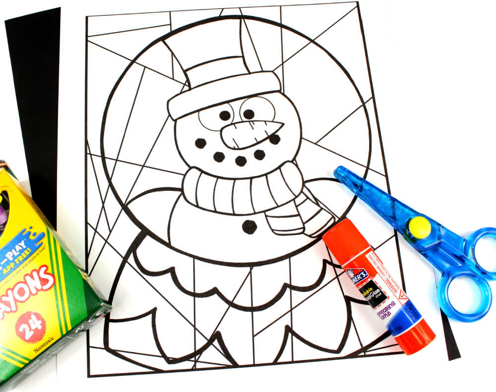 Free printable snowman snow globe coloring page