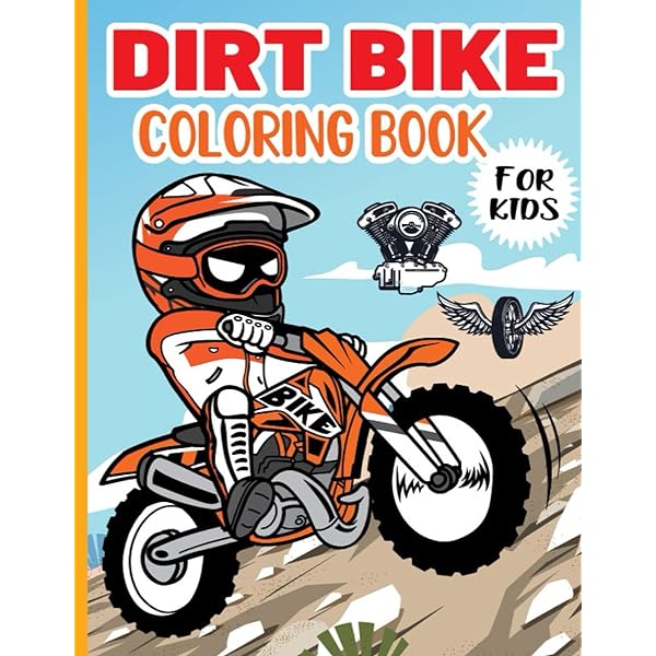 Dirt bike coloring book for kids dirtbike motorcycle sports lovers coloring pages for kids ages