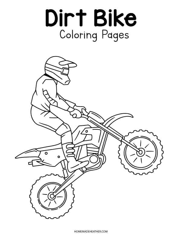 Free dirt biking coloring pages homemade heather