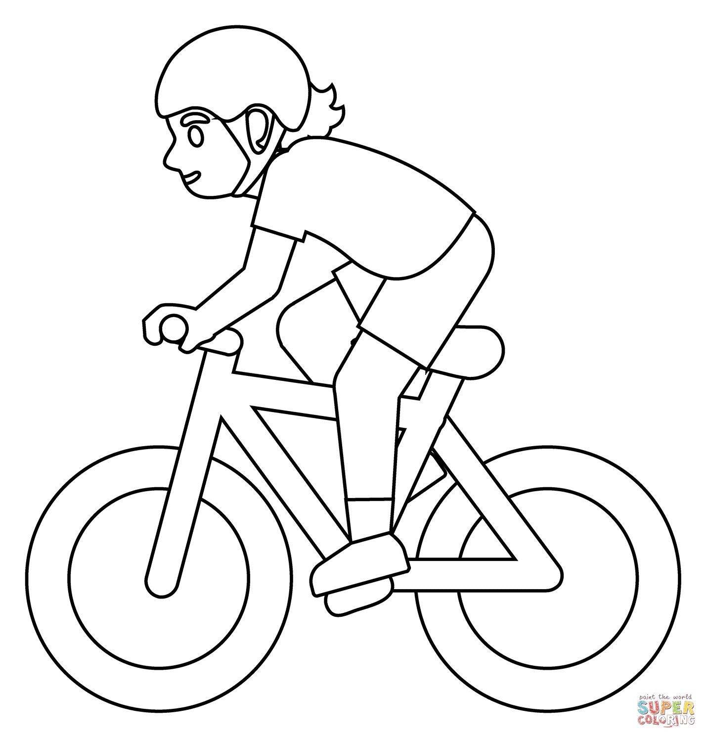 Person biking emoji coloring page free printable coloring pages