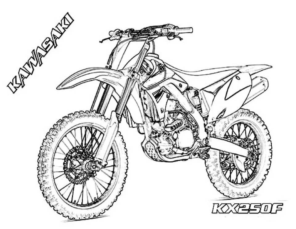 Kawasaki kxf dirt bike coloring page bike drawing coloring pages dirt bike