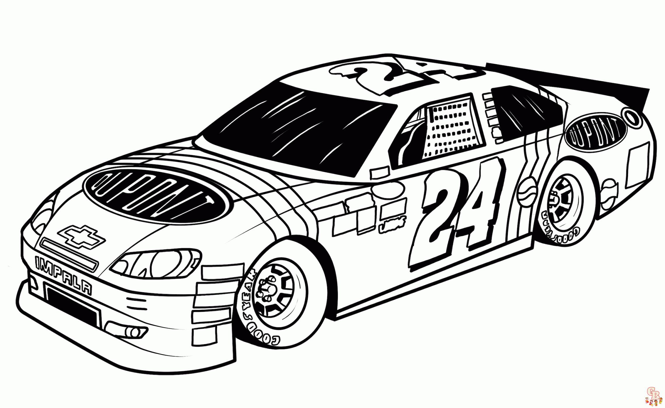 Race car coloring pages