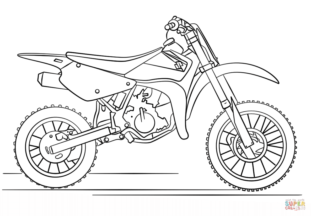 Suzuki dirt bike coloring page free printable coloring pages