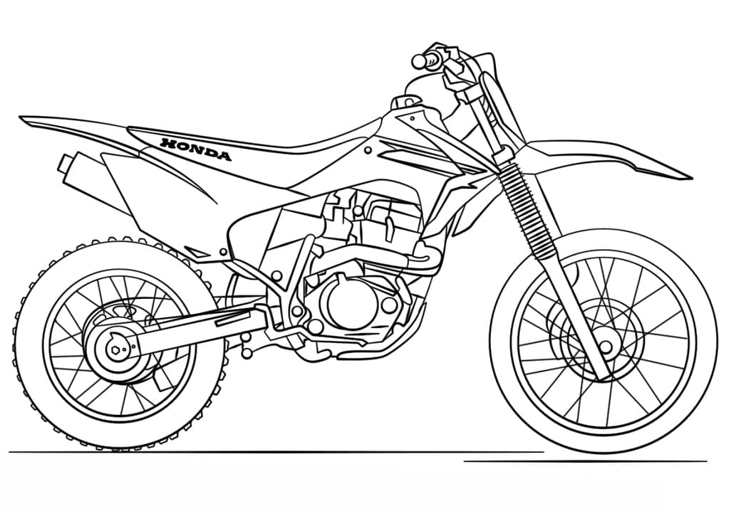 Honda dirt bike coloring page