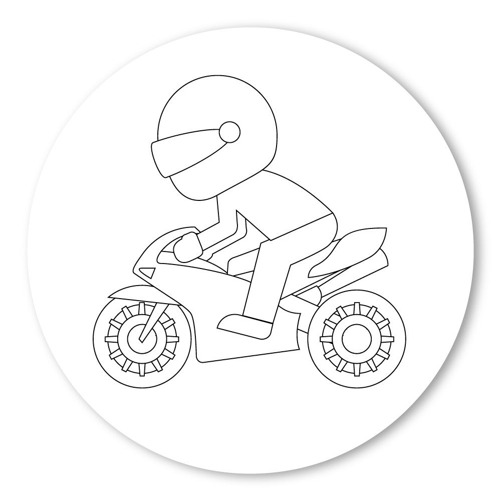Emoji one coloring wall graphic circle racing motorcycle