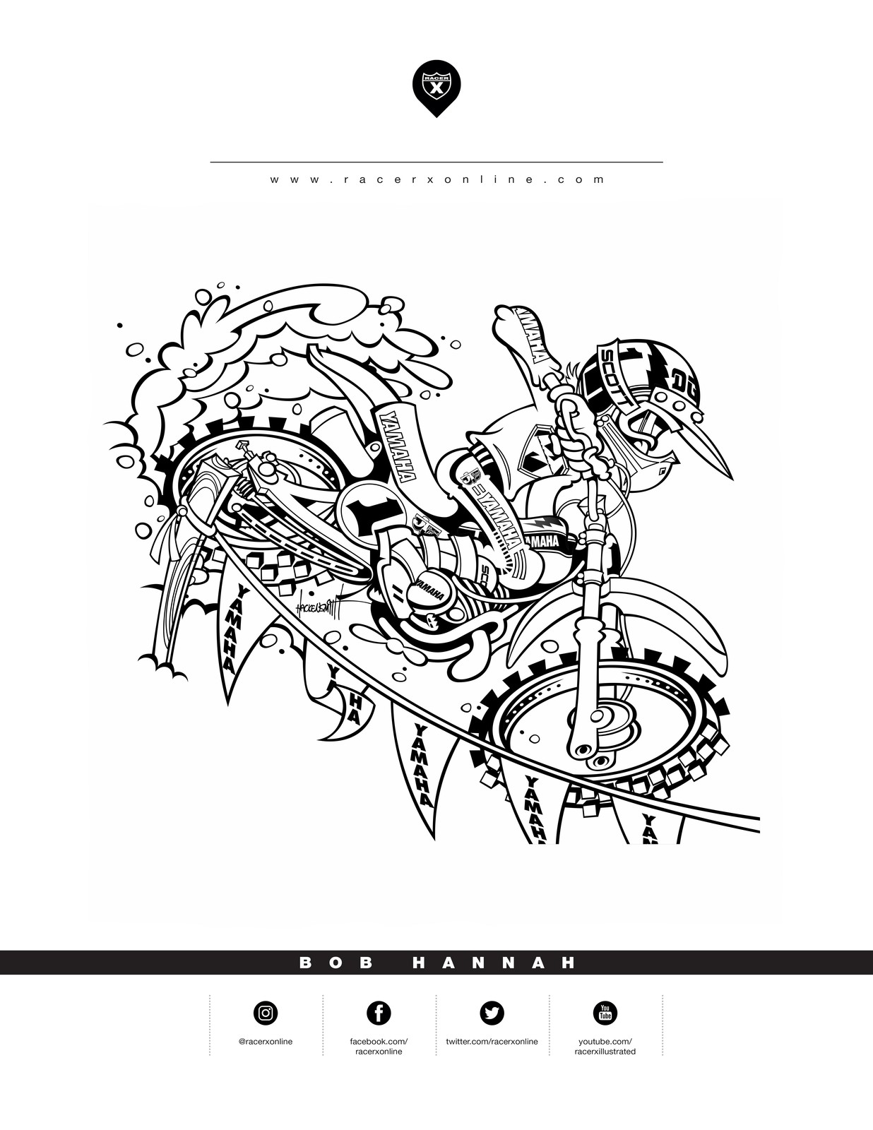 Downloadable motocross coloring pages for kids