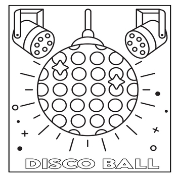 Disco ball coloring page disco ball coloring sheet