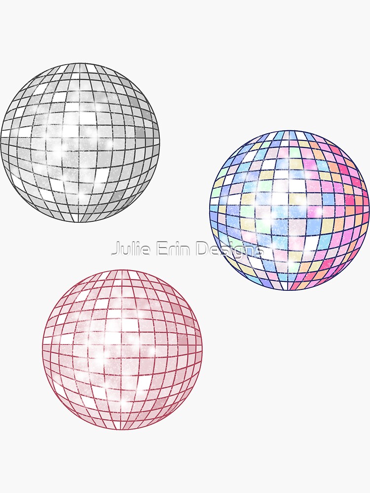 Disco balls set sticker for sale by julie erin designs