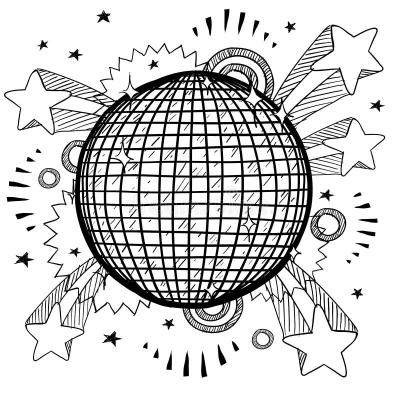 Disco ball doodle stock illustrations â disco ball doodle stock illustrations vectors clipart