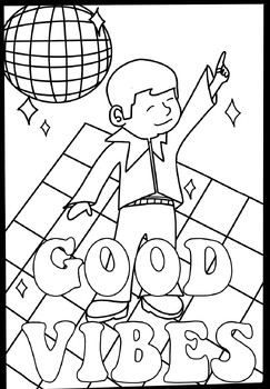 Disco coloring pages by second breakfast tpt