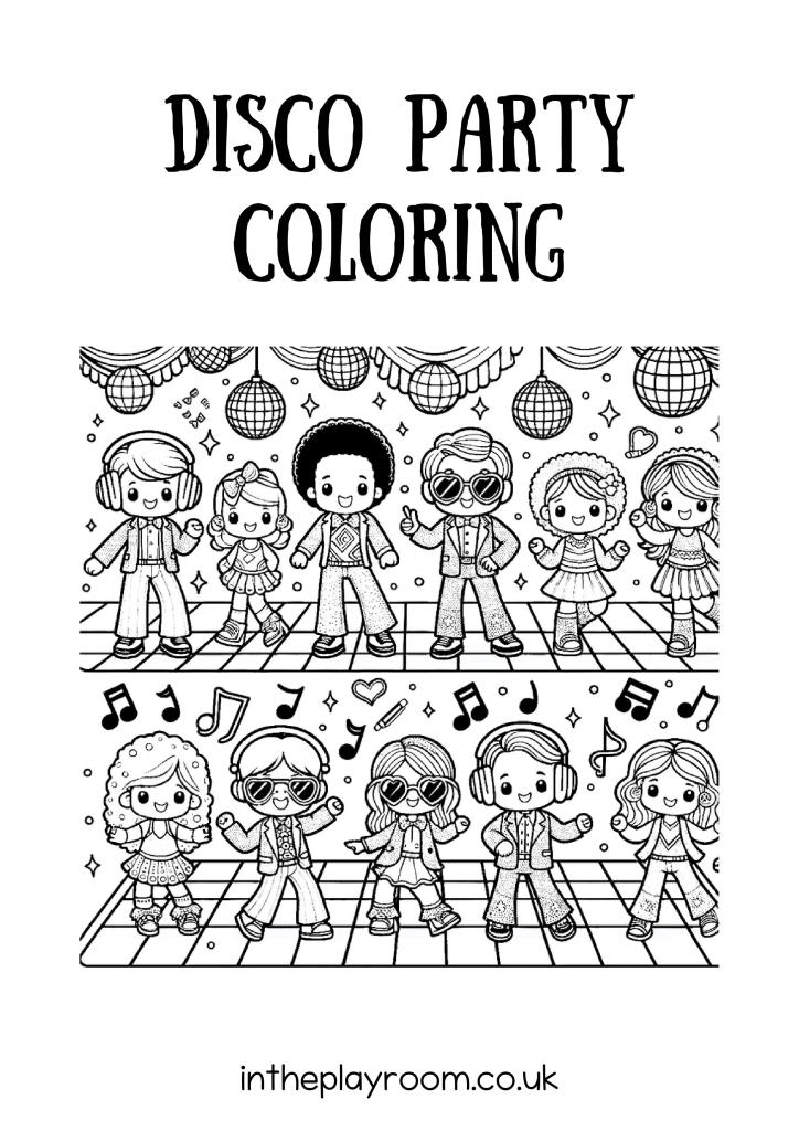 Free printable dis party loring pages for kids