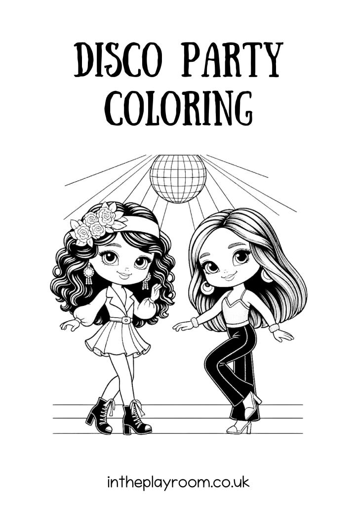 Free printable dis party loring pages for kids