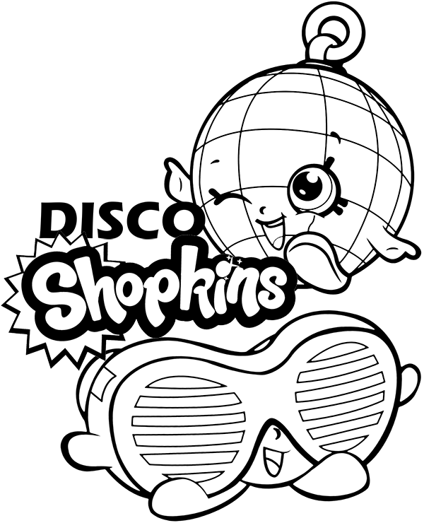 Shopkins disco set coloring page