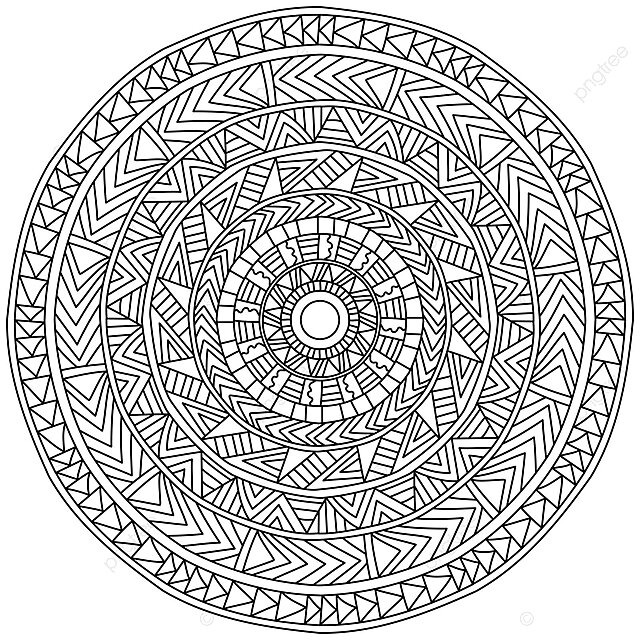 Dibujo de diseão pãgina para colorear meditativo patron lineal lãneas rectas y triãngulos delinean un mandala vector png dibujos hombre dibujando dibujo de anillo dibujo de oreja png y vector para dcargar