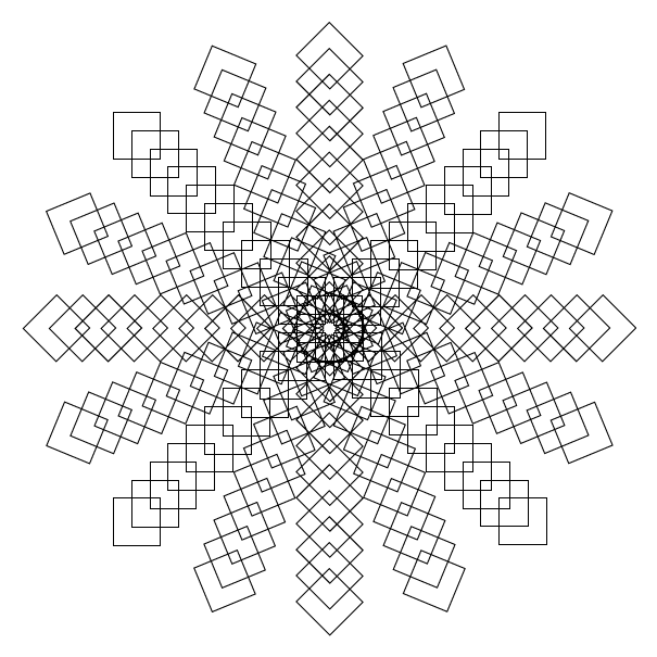 Mandala con cuadrados