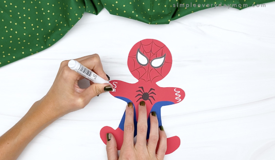 Spiderman gingerbread man craft for kids free template
