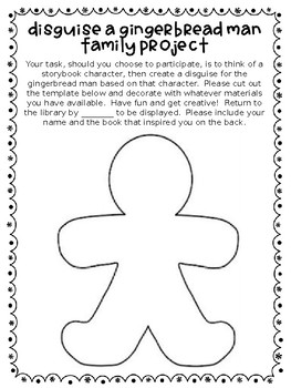 Disguise a gingerbread man project tpt