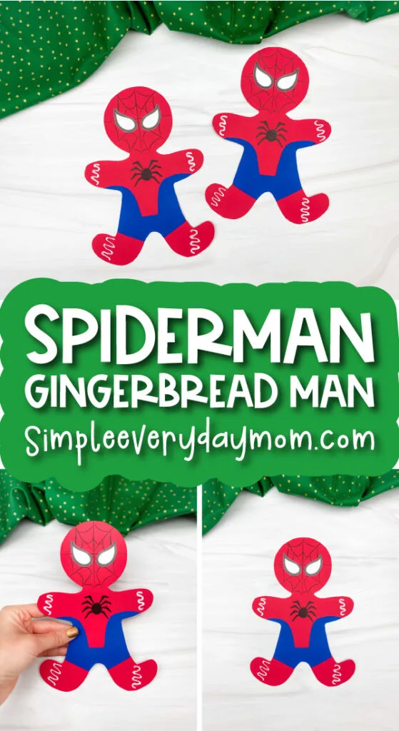 Spiderman gingerbread man craft for kids free template