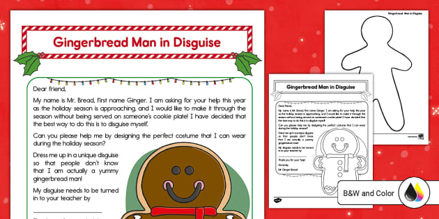 Gingerbread man in disguise project teacher made