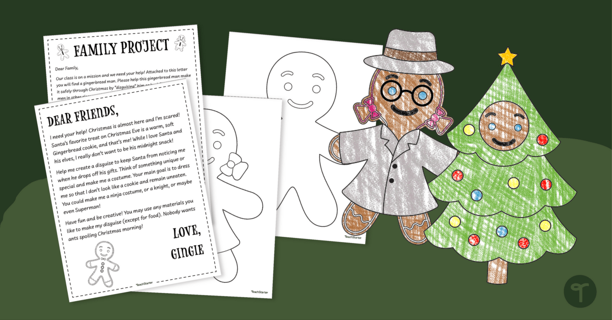 Gingerbread man disguise project teach starter