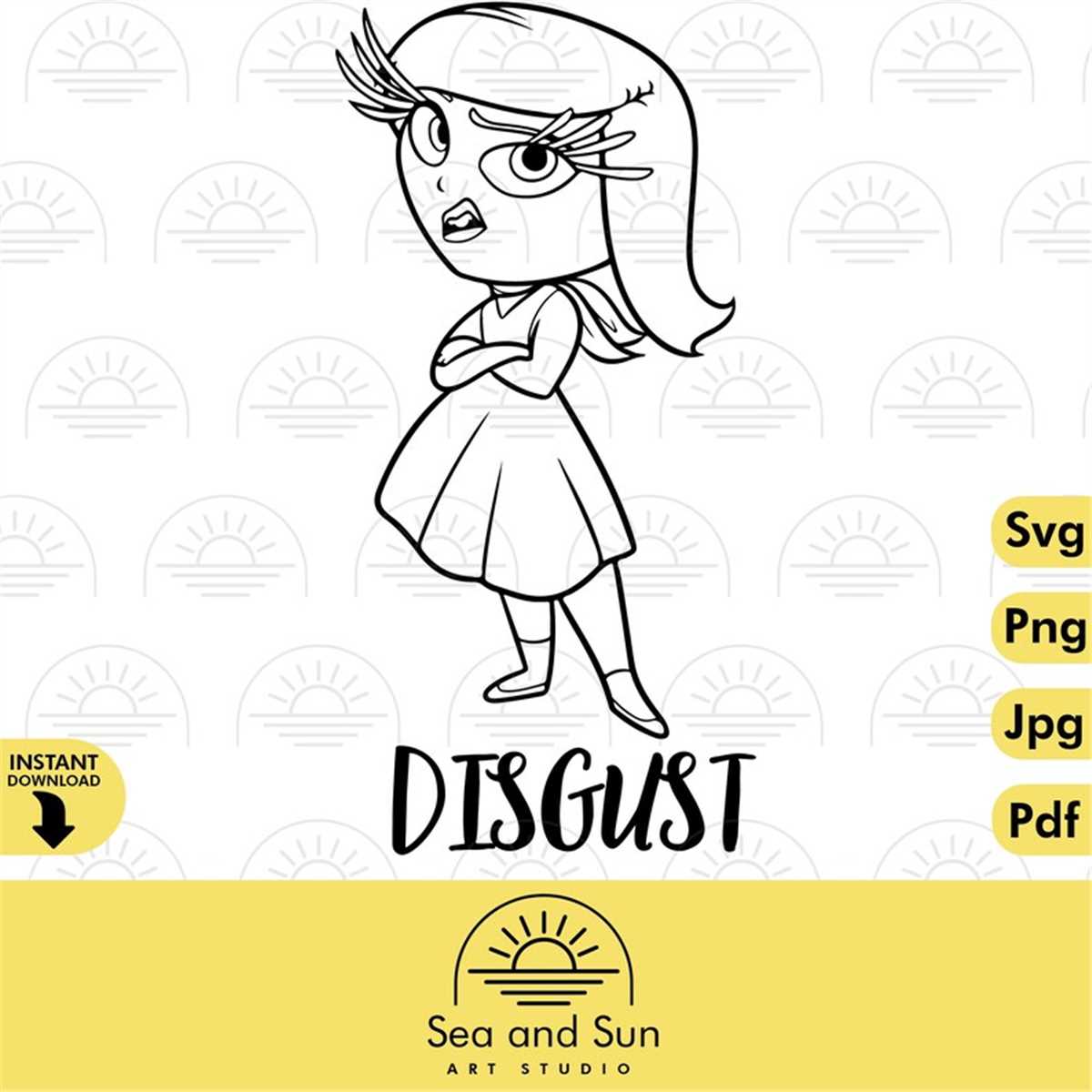 Disgust inside out svg clip art files inside out head disn