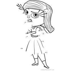 Inside out disgust dot to dot printable worksheet