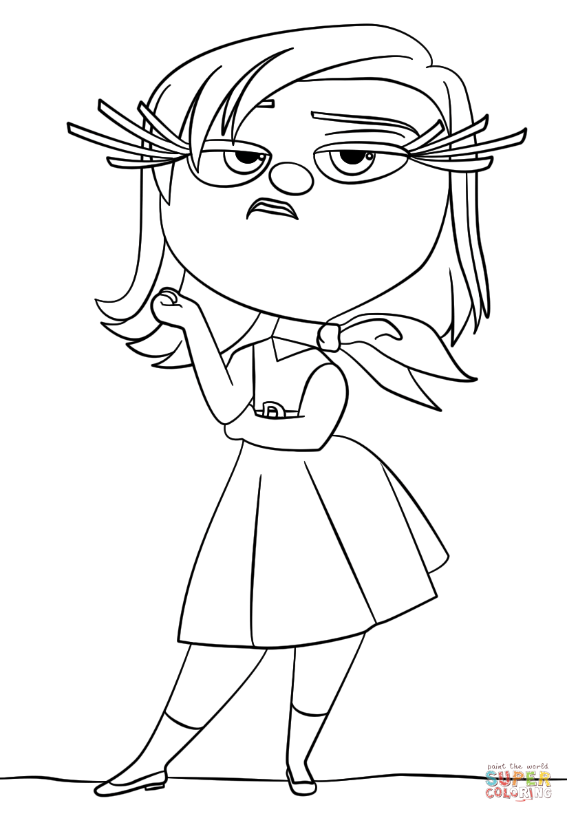 Inside out disgust coloring page free printable coloring pages