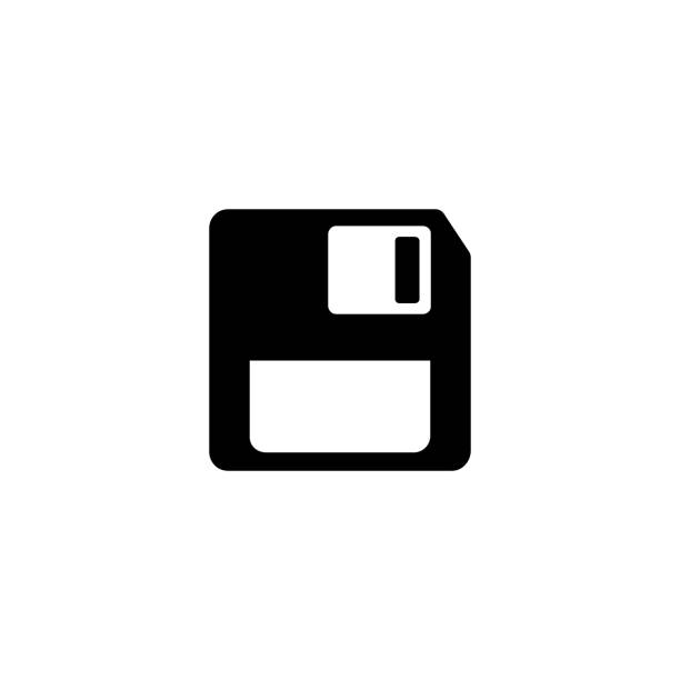 Illustration of old floppy disk with white label stock illustrations royalty