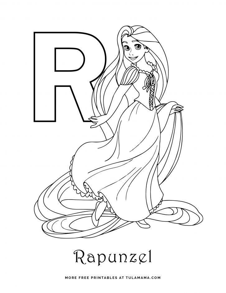 Free printable disney alphabet coloring pages