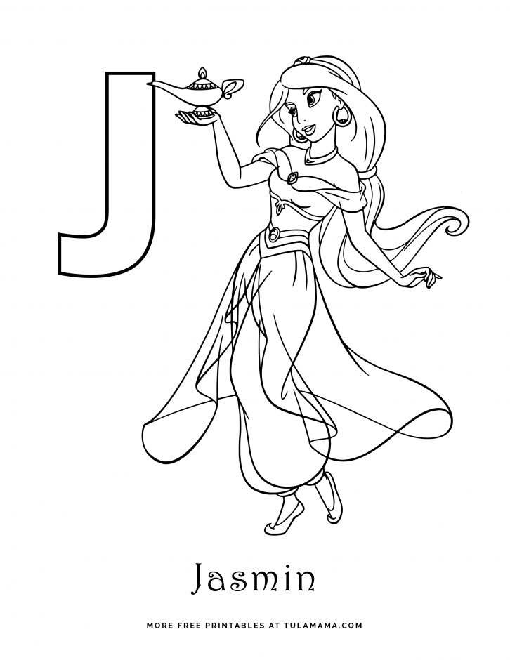 Free printable disney alphabet coloring pages