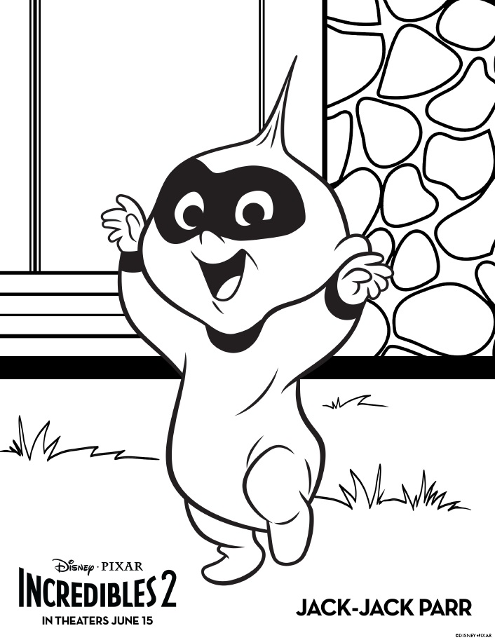 Disney pixar incredibles coloring pages