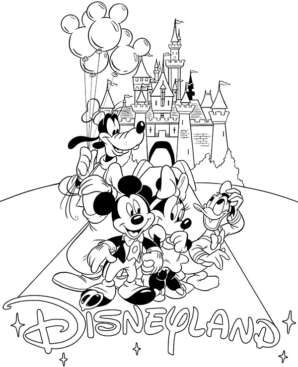 Disneyland coloring page disney characters