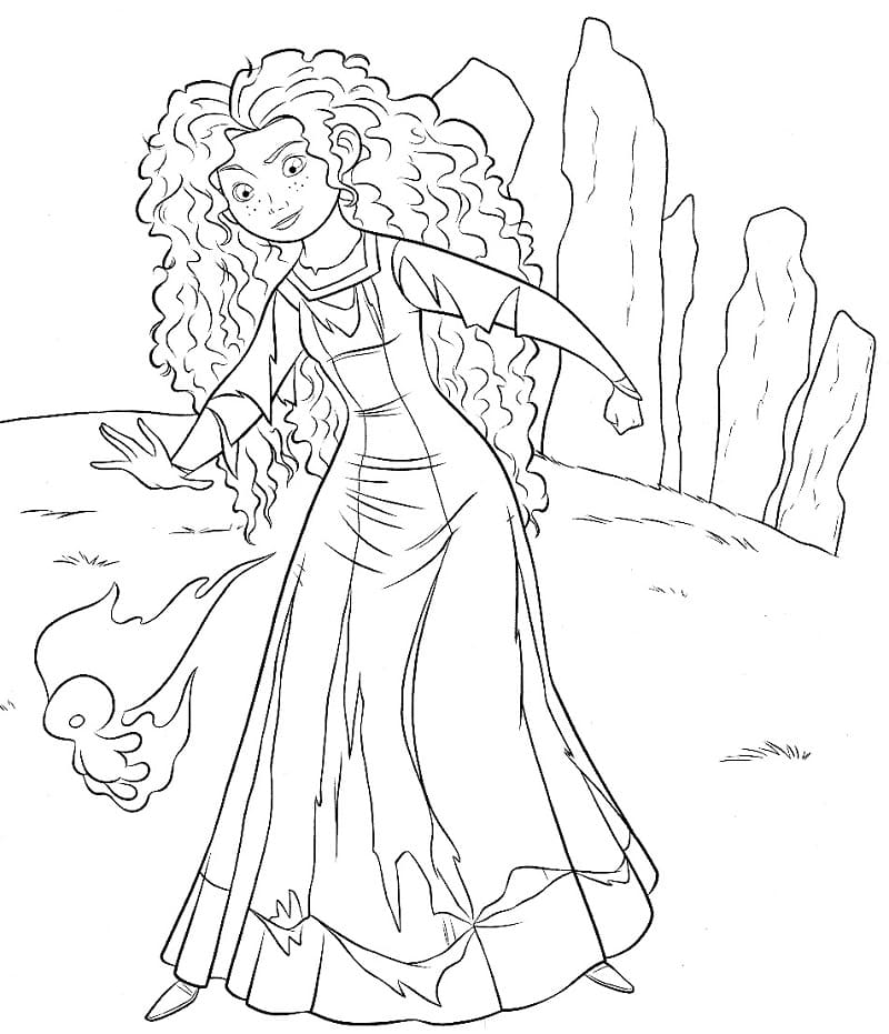 Disney princess merida from brave coloring page