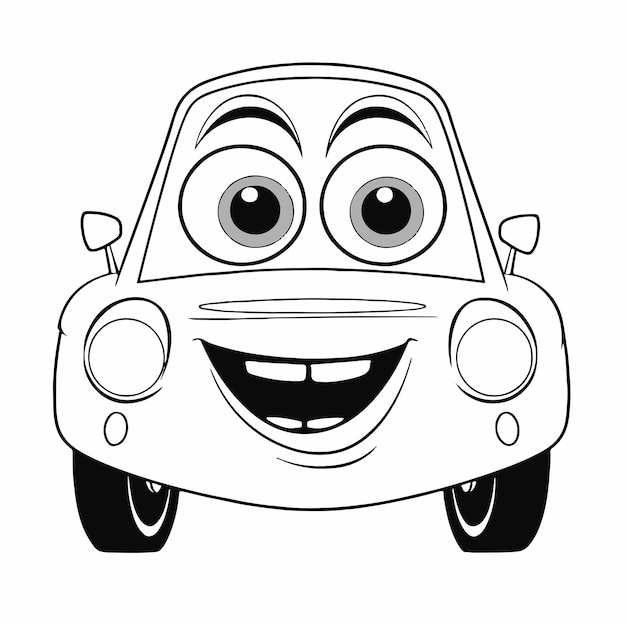 Premium vector car for coloring book or coloring page for kids vector clipart