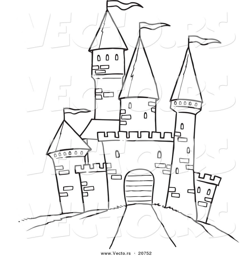 R of a cartoon path leading to a castle